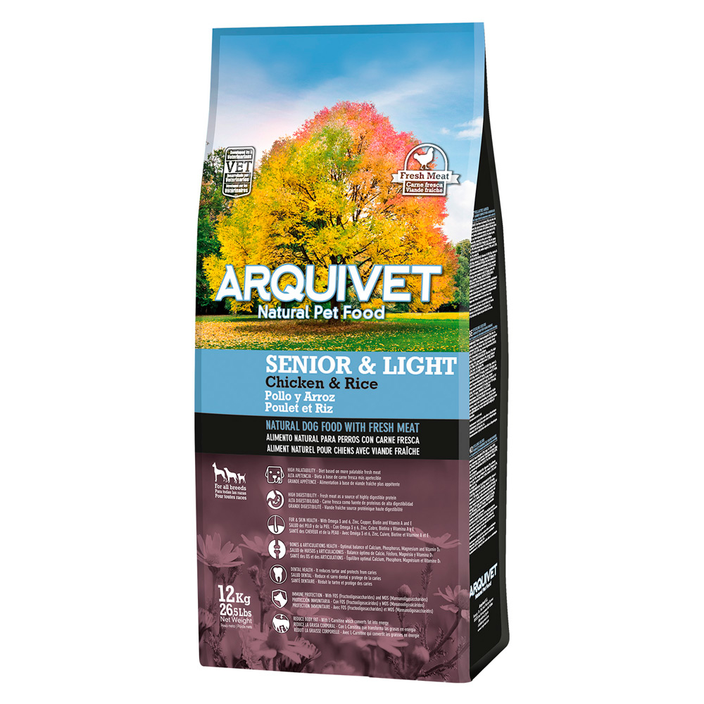 Arquivet Dog Senior & Light Chicken - výhodné balení: 2 × 12 kg