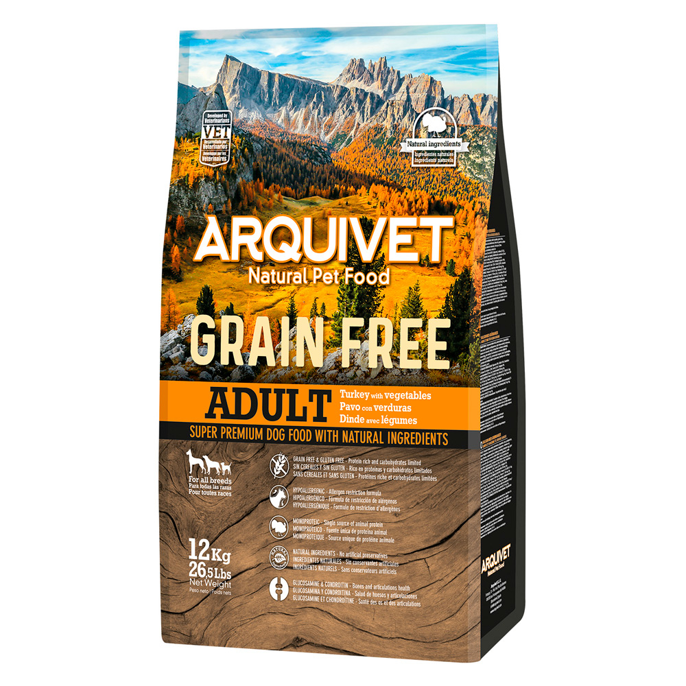 Arquivet Dog Grain Free Turkey - výhodné balení: 2 × 12 kg
