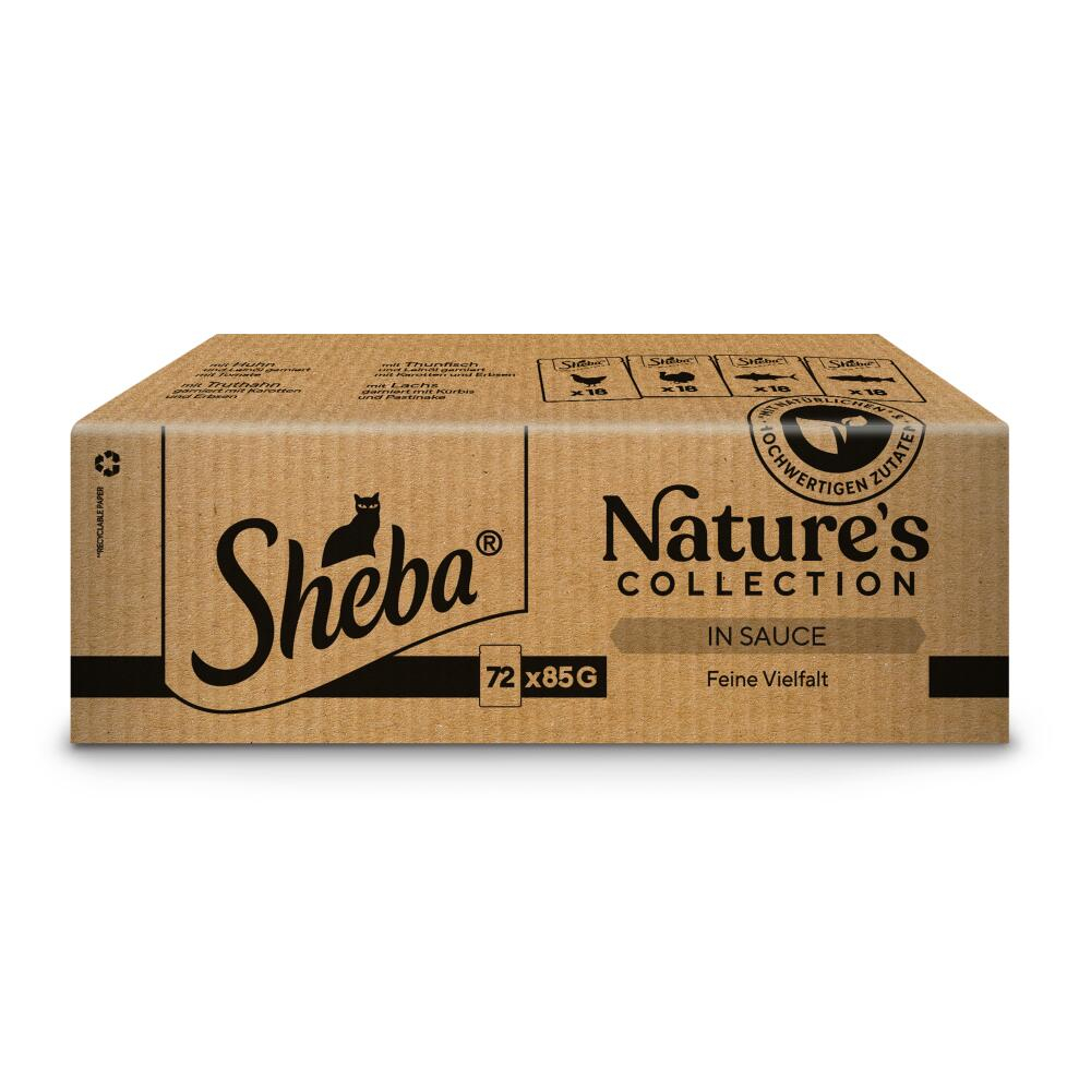 Výhodné balení Sheba Nature's Collection 144 ks (144 x 85 g) - jemný výběr v omáčce