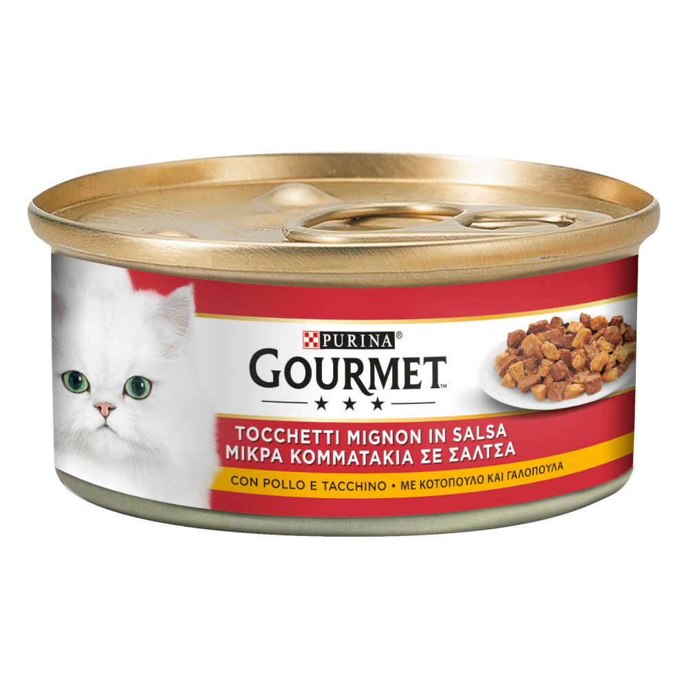 Gourmet konzervy 24 ks (24 x 195 g) - kuřecí a krocaní