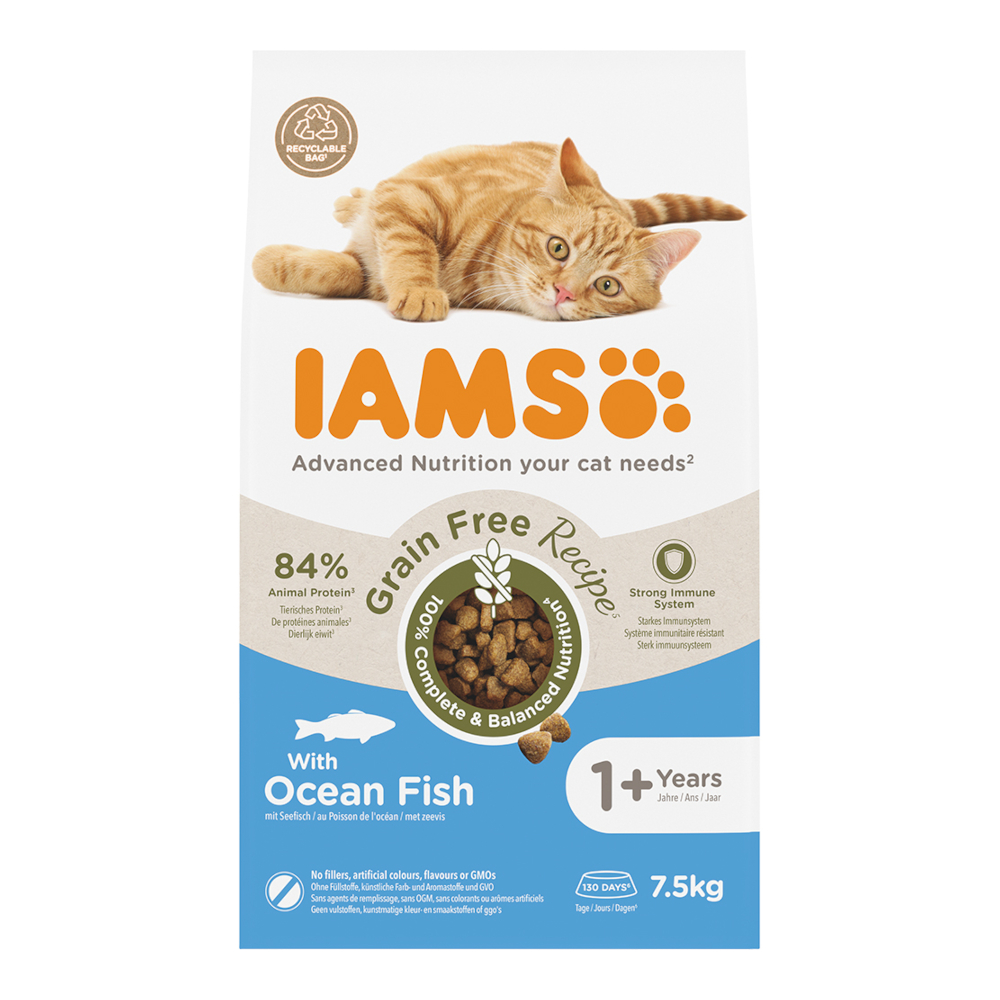 IAMS Advanced Nutrition Grain Free s mořskými rybami - výhodné balení: 2 x 7