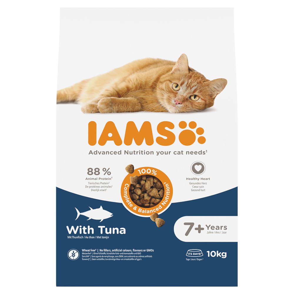 IAMS Advanced Nutrition Senior Cat 7+ s tuňákem - výhodné balení: 2× 10 kg