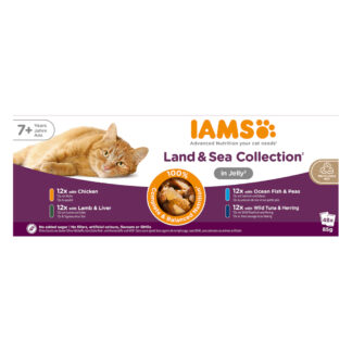 IAMS Advanced Nutrition Senior 7+ Land & Sea Collection v želé - výhodné balení: 96 x 85 g