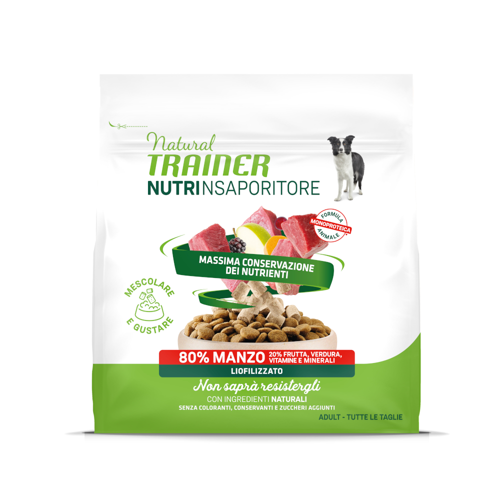 Výhodné balení Natural Trainer NutrInsaporitore mrazem sušený topper Adult 7 x 120 g - hovězí
