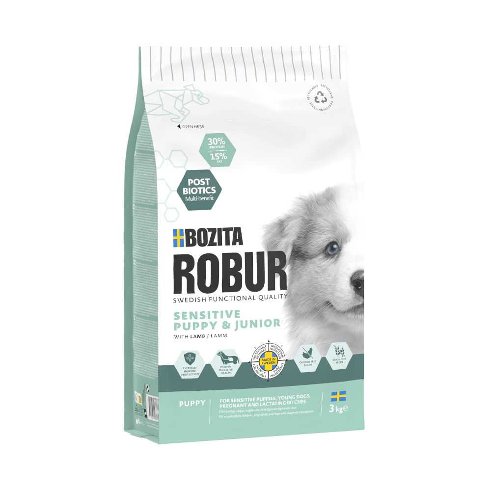 Bozita Robur Sensitive Grain Free Puppy Lamb - výhodné balení: 2 x 3 kg