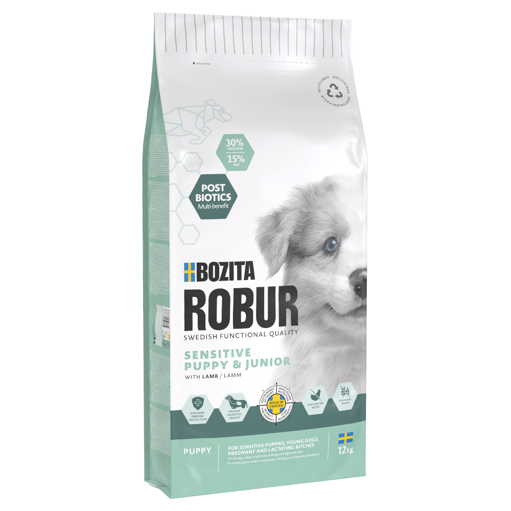 Bozita Robur Sensitive Grain Free Puppy Lamb - výhodné balení: 2 × 12 kg