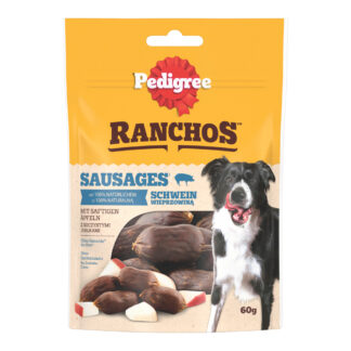 Pedigree Ranchos párečky - výhodné balení: vepřové a jablka (7 x 60 g)