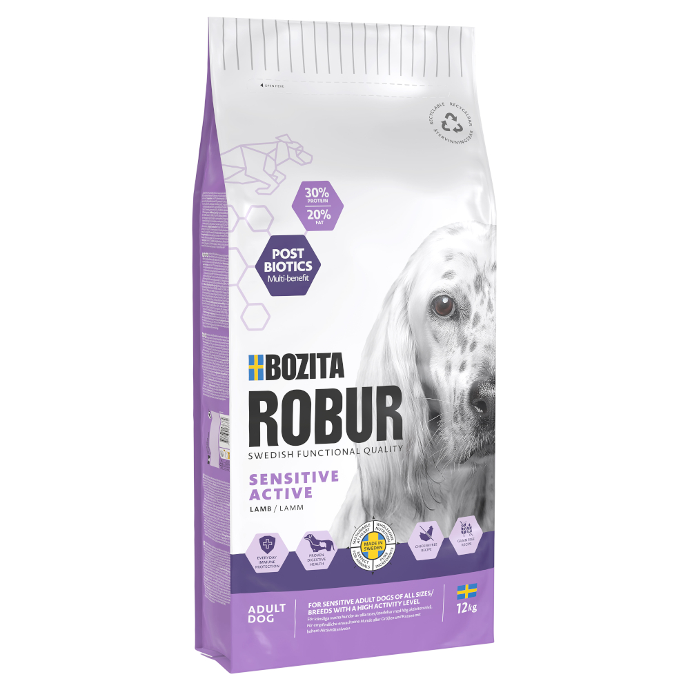 Bozita Robur Sensitive Grain Free Active Lamb - výhodné balení: 2 × 12 kg