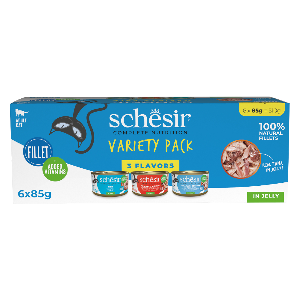 Schesir Complete Nutrition Fillet v želé 24 x 85 g - míchané balení (3 druhy)
