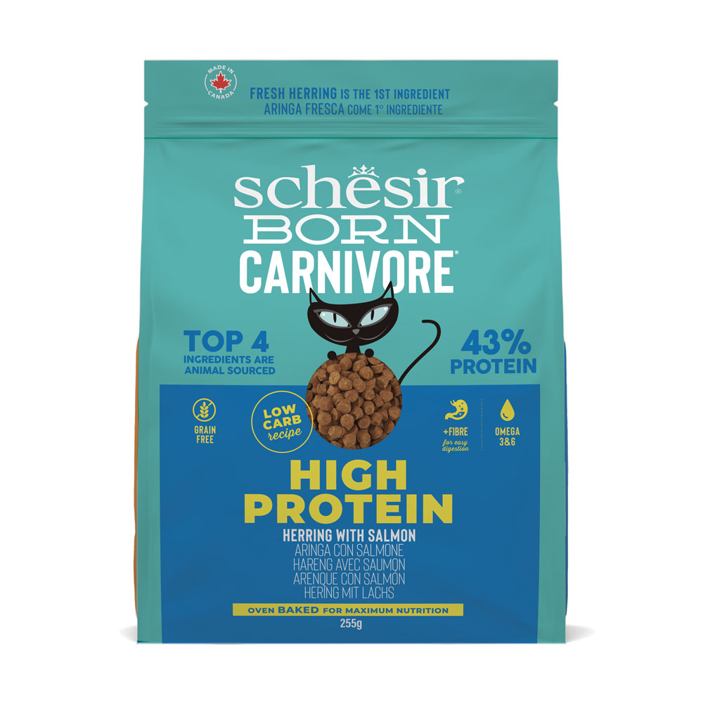 Schesir Born Carnivore High Protein sleď s lososem - výhodné balení: 4 x 255 g