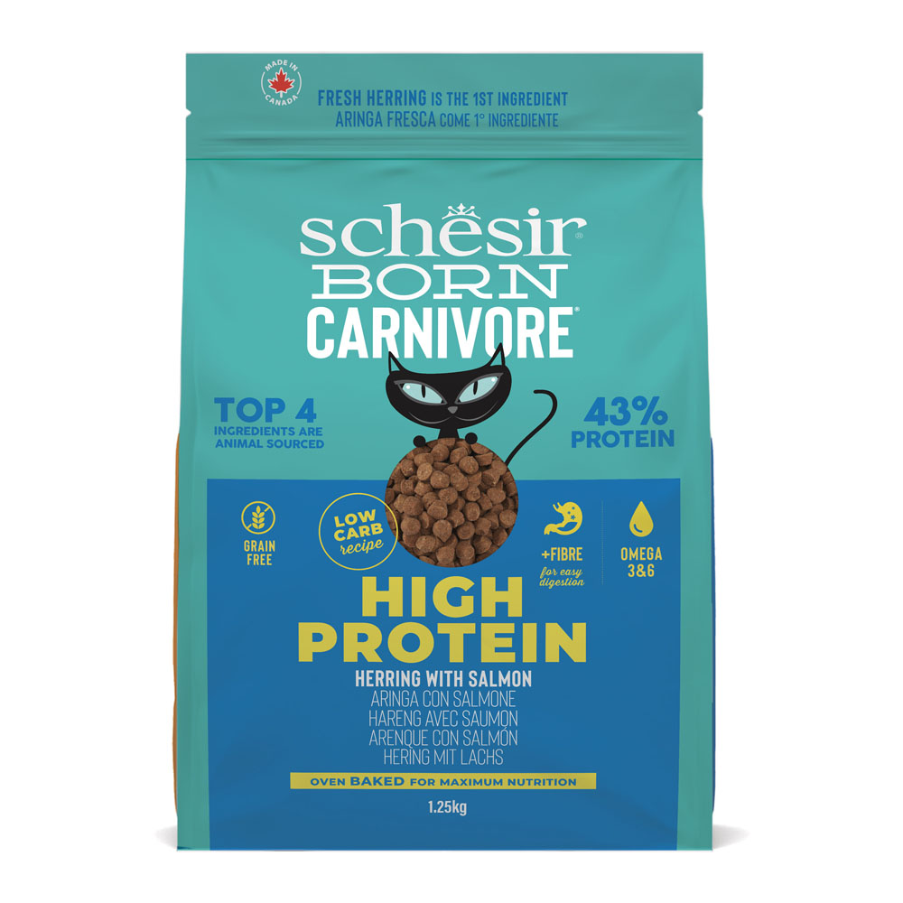 Schesir Born Carnivore High Protein sleď s lososem - výhodné balení: 2 x 1