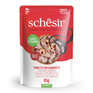 Schesir Complete Nutrition Fillet v želé 24 x 85 g - výhodné balení - tuňák s krevetami