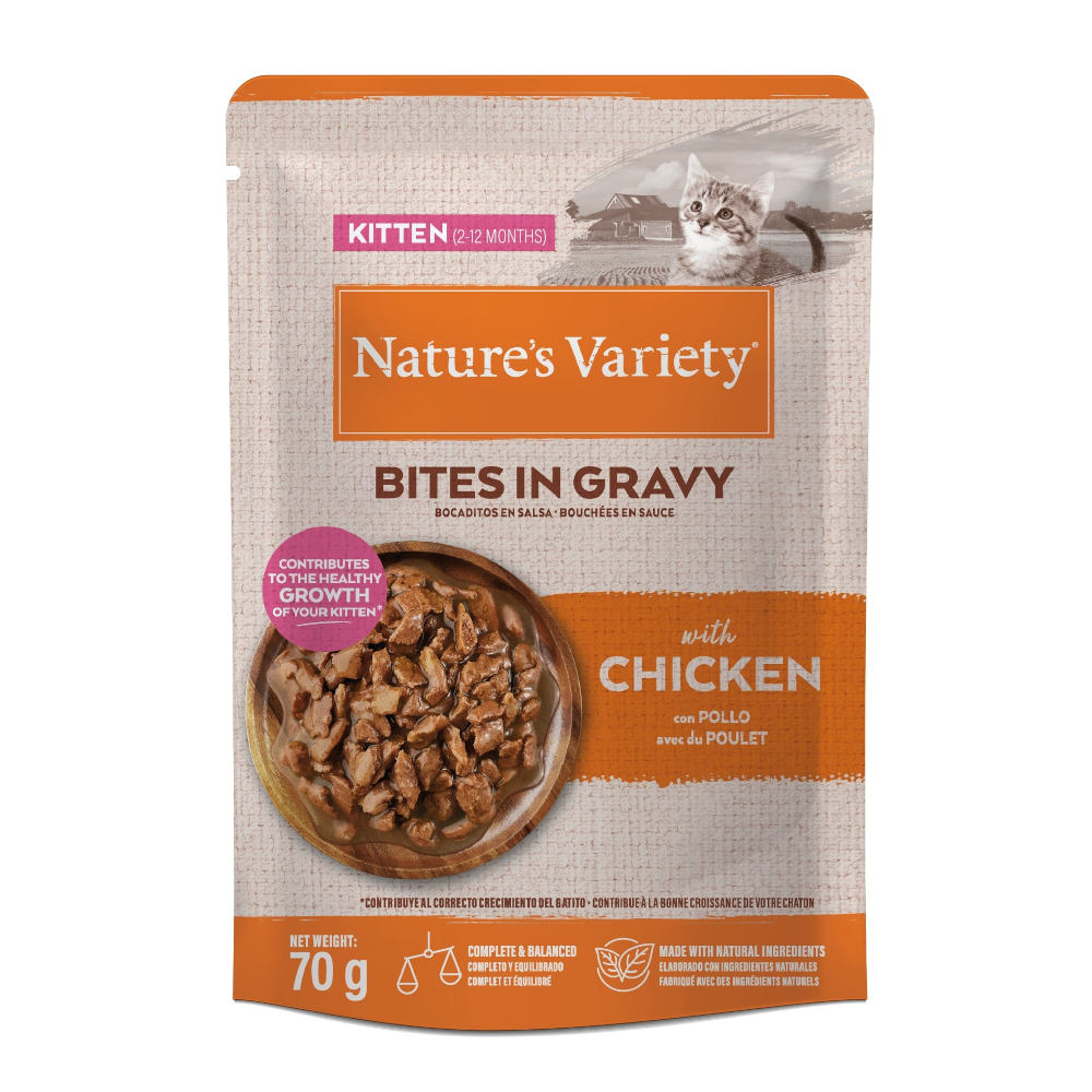 Nature's Variety Kitten Bites in Sauce 28 x 70 g - kuřecí