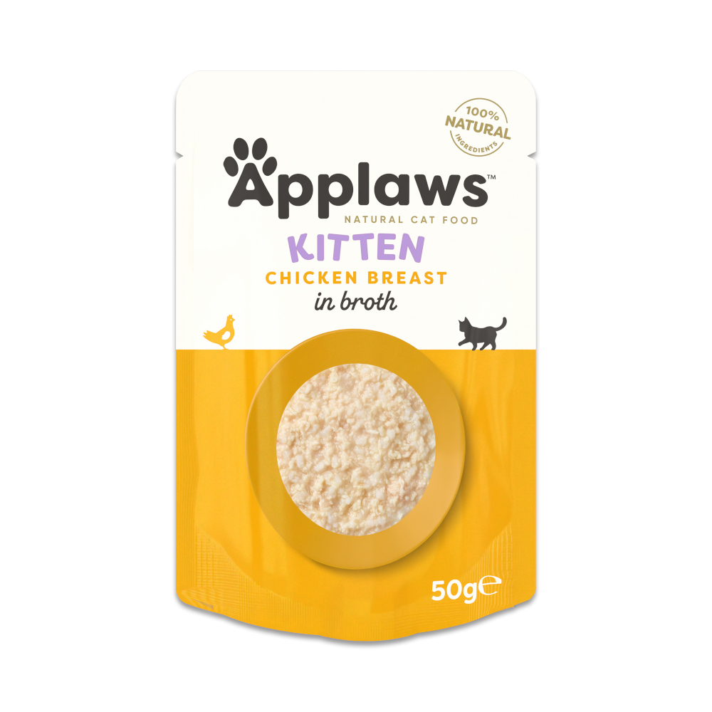 Applaws Natural Kitten ve vývaru 24 x 50 g - výhodné balení - kuřecí prsa