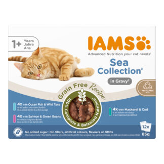 IAMS Advanced Nutrition Grain Free Sea Collection in Sauce - výhodné balení: 48 × 85 g