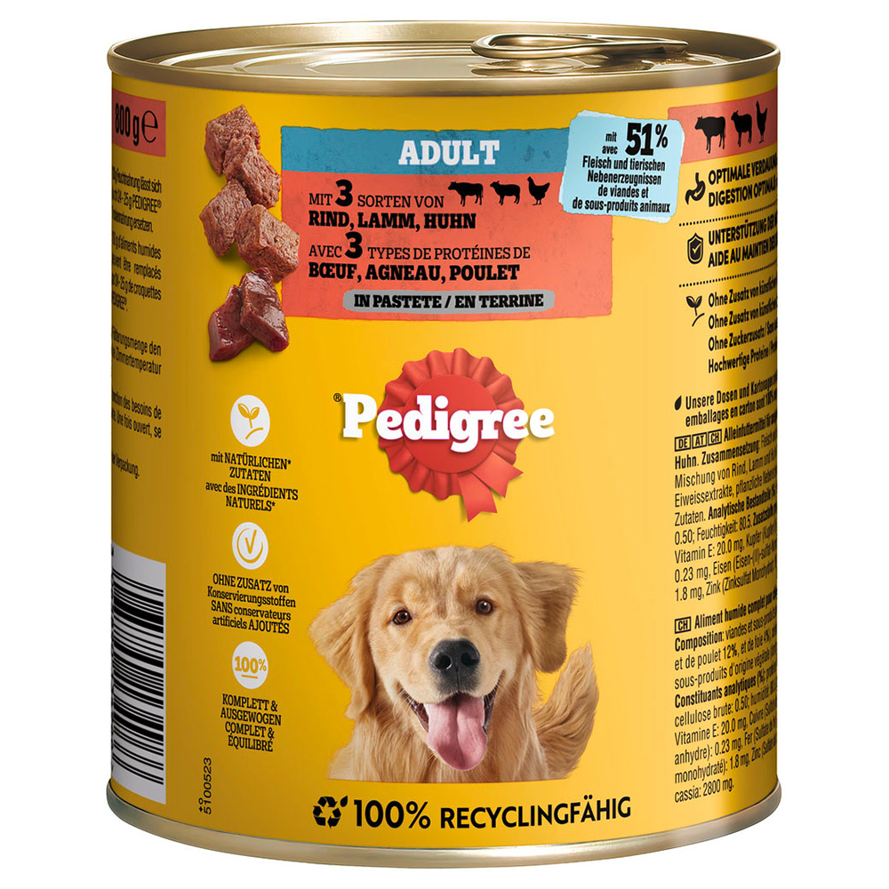 Pedigree Classic 12 ks (12 x 800 g) - hovězí