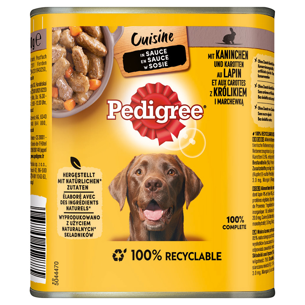 Pedigree Classic 12 ks (12 x 800 g) - králík a mrkev v omáčce