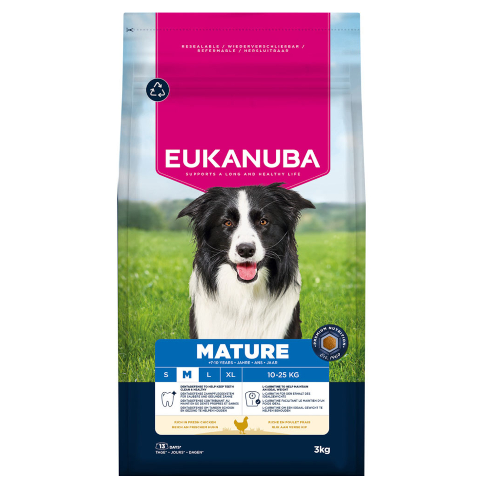 Eukanuba Premium Nutrition Mature Medium Breed Chicken - výhodné balení: 2 x 3 kg