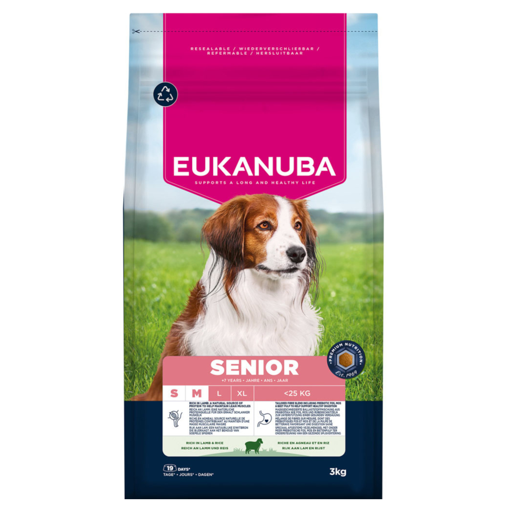 Eukanuba Premium Nutrition Senior Small & Medium Breed Lamb & Rice - výhodné balení: 2 x 3 kg