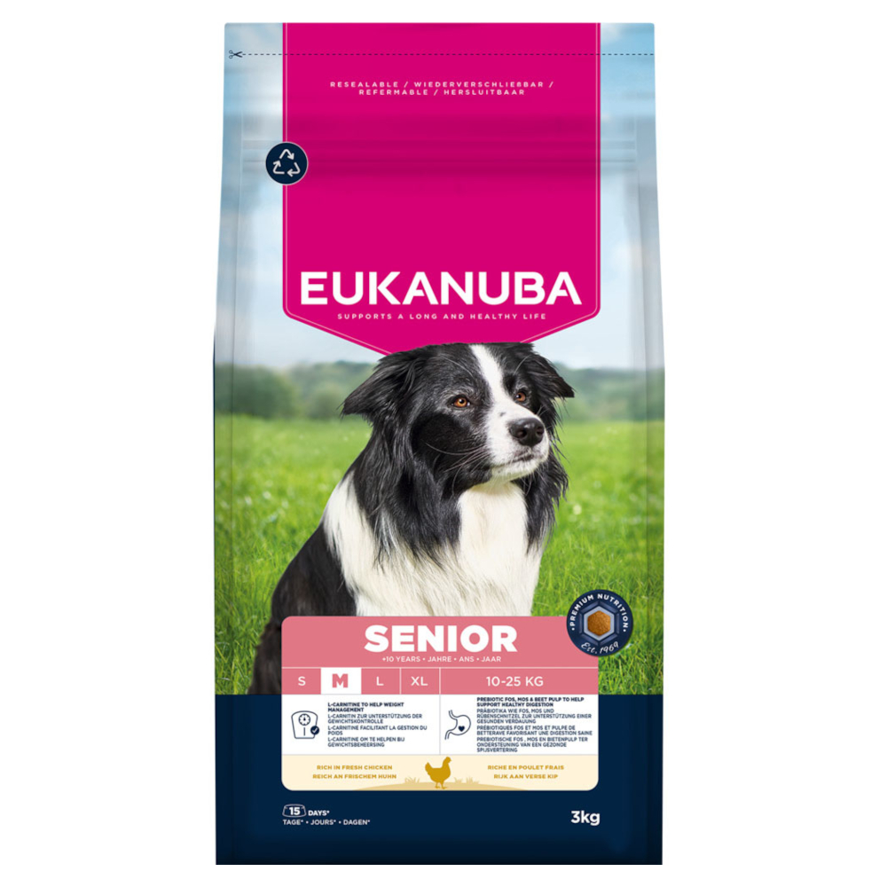 Eukanuba Premium Nutrition Senior Medium Breed Chicken - výhodné balení: 2 x 3 kg