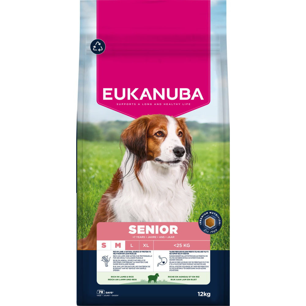 Eukanuba Premium Nutrition Senior Small & Medium Breed Lamb & Rice - 12 kg