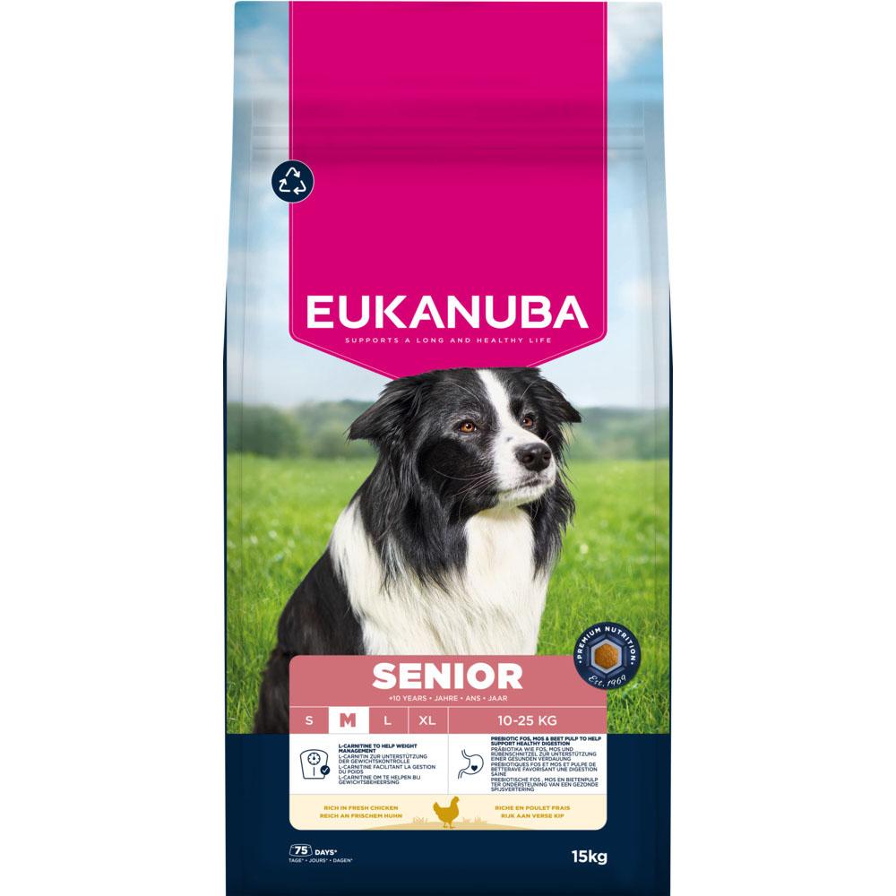 Eukanuba Premium Nutrition Senior Medium Breed Chicken - 15 kg