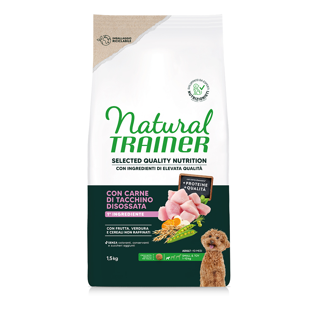 Natural Trainer Selected Quality Nutrition Adult Small & Toy Turkey - výhodné balení: 2 x 1