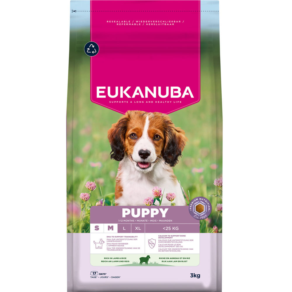 Eukanuba Premium Nutrition Puppy Small & Medium Breed Lamb & Rice - výhodné balení: 2 x 3 kg