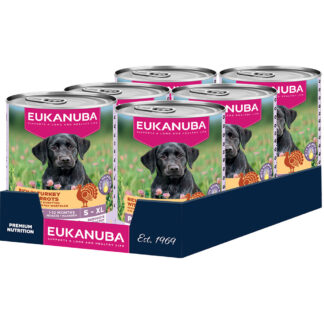 Eukanuba Puppy Rich in Turkey with Carrots - výhodné balení: 12 x 400 g