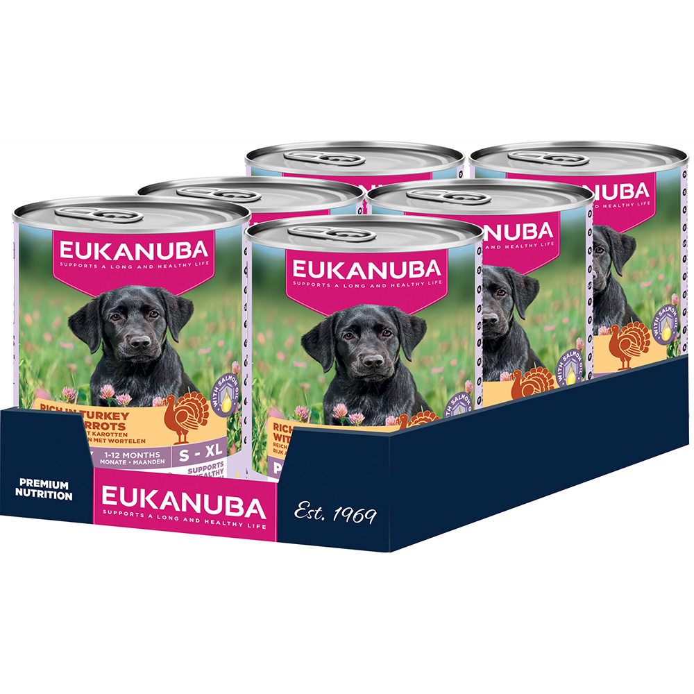 Eukanuba Puppy Rich in Turkey with Carrots - výhodné balení: 12 x 400 g