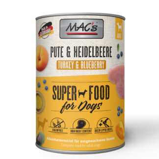 MAC's Adult Superfood 24 x 400 g - výhodné balení - krůtí a borůvky