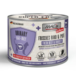 MAC's Cat Vetcare Urinary 24 x 200 g výhodné balení - hovězí a krůtí