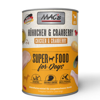 Výhodné balení MAC's Adult Superfood 12 x 400 g - Kuřecí a brusinky