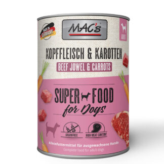 Výhodné balení MAC's Adult Superfood 12 x 400 g - Maso z hlavy a mrkev