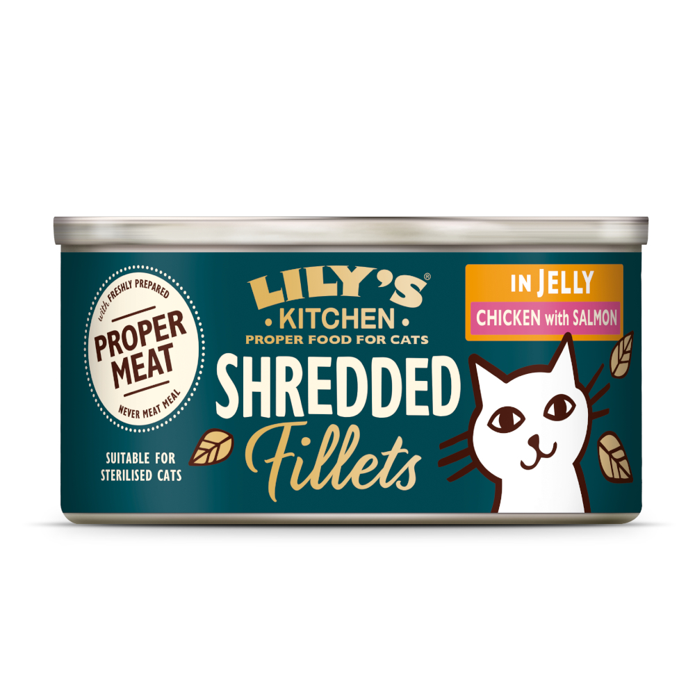 Lily's Kitchen Shredded Fillets pro kočky 24 x 70 g - kuře a losos