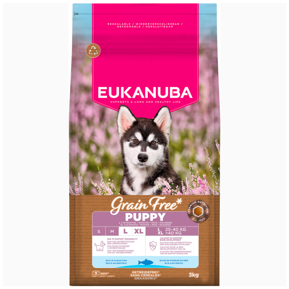 Eukanuba Grain Free Puppy Large & Giant Breed mořské ryby - 3 kg