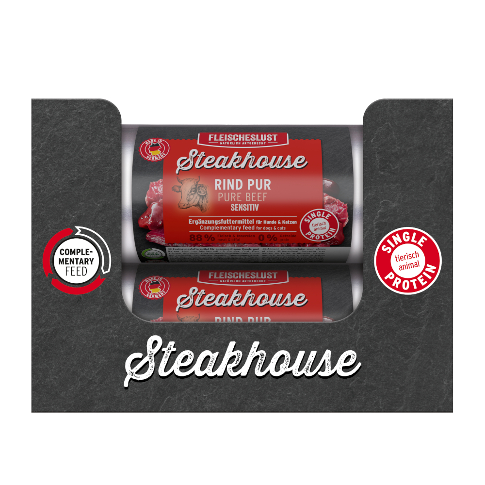 Fleischeslust Steakhouse Sensitive 12 x 500 g - Čisté hovězí