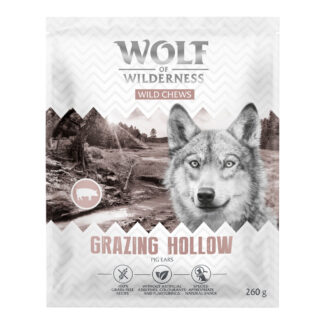 Wolf of Wilderness prasečí uši "Grazing hollows" - výhodné balení: 3 x 260 g