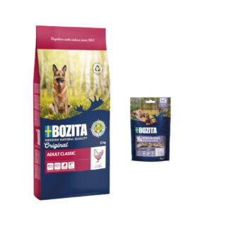 12 kg Bozita Original + 2 x 70 g Meaty Bites jelen a kachnou zdarma - Original Adult Classic