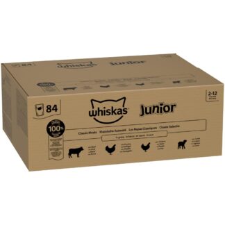 Jumbo balení Whiskas Junior kapsička 84 x 85 g Klasický výběr v omáčce