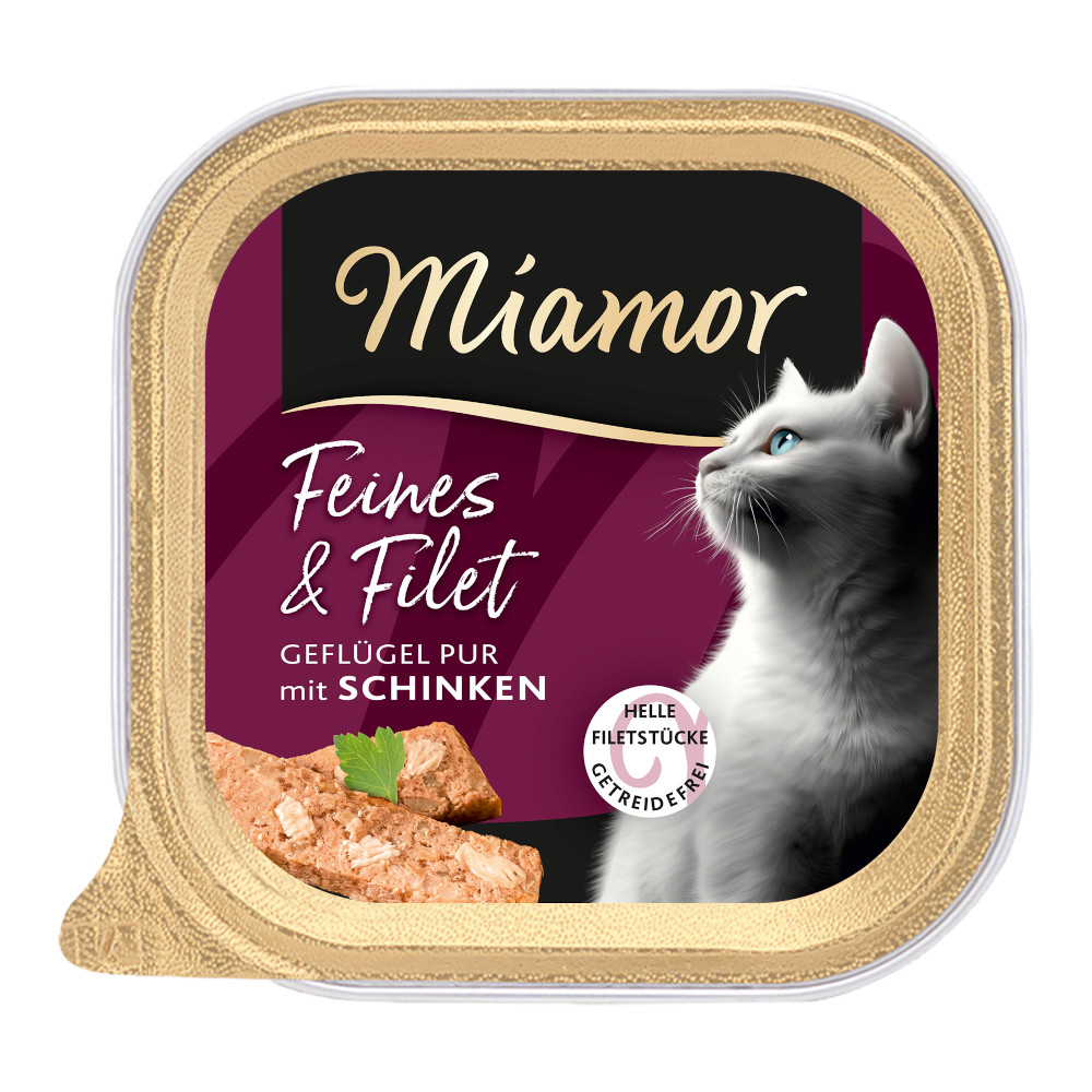 Výhodné balení: Miamor Feines & Filet 32 x 100 g - výhodné balení: 32 × 100 g drůbeží se šunkou