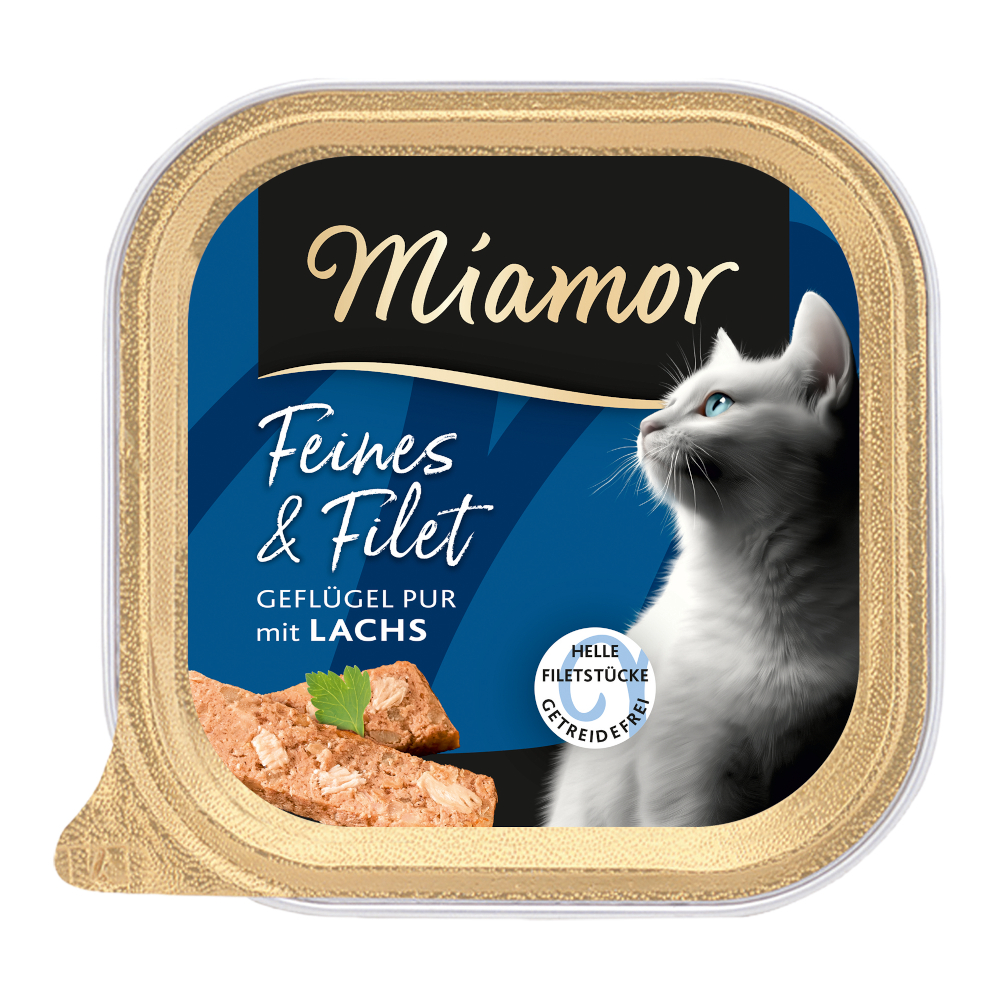 Výhodné balení: Miamor Feines & Filet 32 x 100 g - výhodné balení: 32 × 100 g drůbeží s lososem