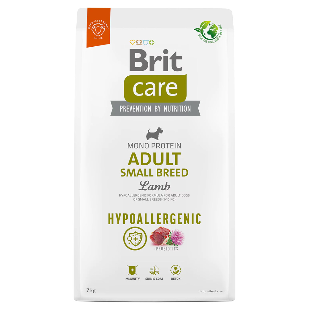 Brit Care Dog Hypoallergenic Adult Small Breed jehněčí s rýží - výhodné balení: 2 x 7 kg