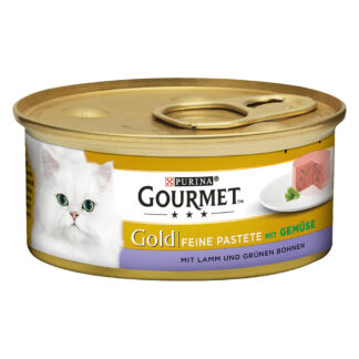 Gourmet Gold jemná paštika 48 x 85 g - jehněčí & zelené fazolky