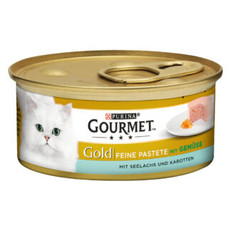Gourmet Gold jemná paštika 48 x 85 g - mořský losos & mrkev