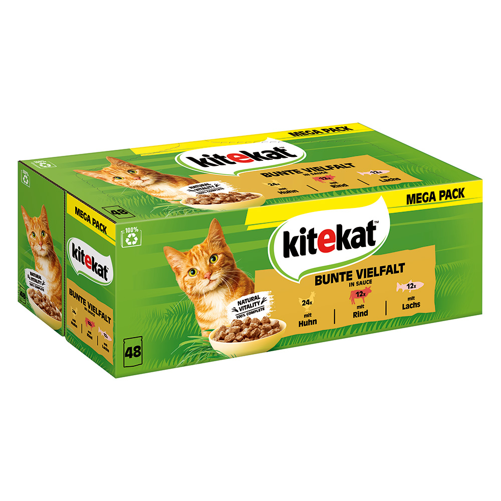 Kitekat kapsičky 96 x 85 g - Pestrý výběr v omáčce 96 x 85 g