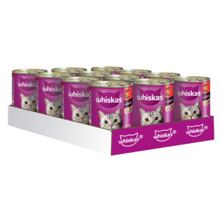 Whiskas 1+ konzerva 24 x 400 g - 1+ s hovězím v omáčce