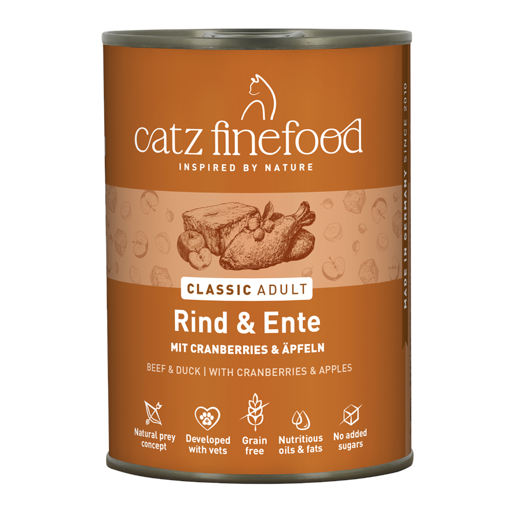 Výhodné balení catz finefood 12 x 400 g - hovězí & kachna