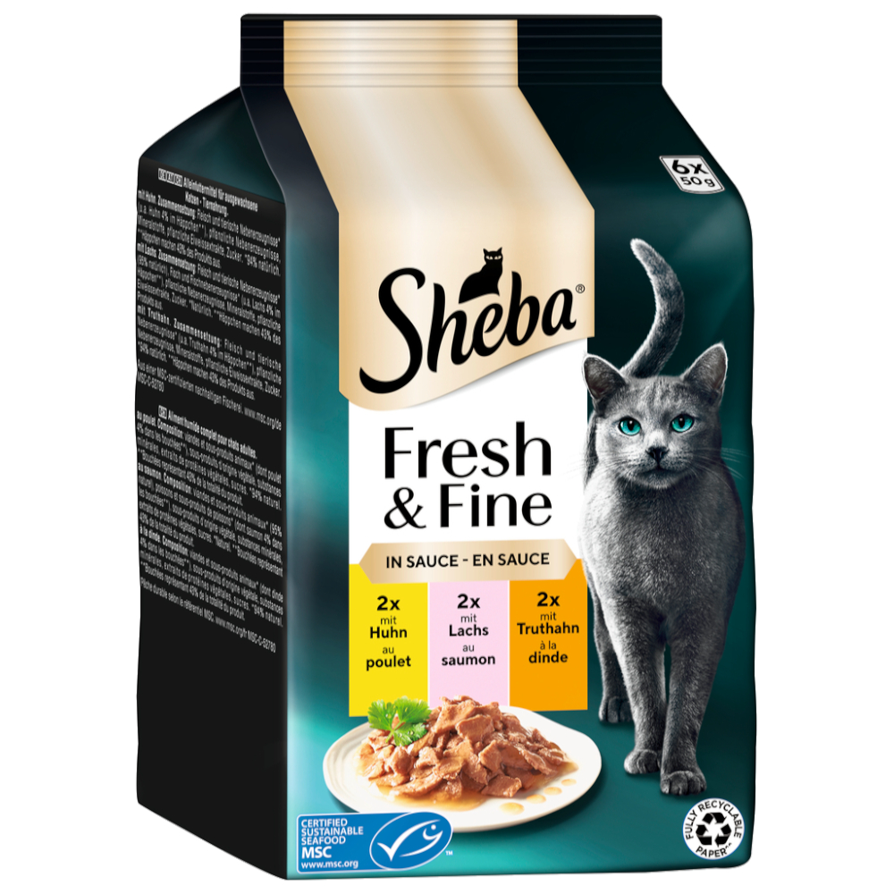 Výhodné balení 72 x 50 g Sheba Fresh & Fine - kuřecí