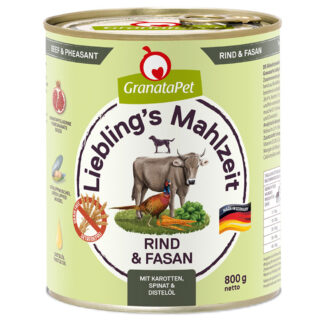 GranataPet Liebling's Mahlzeit  6 x 800 g - Hovězí & bažant